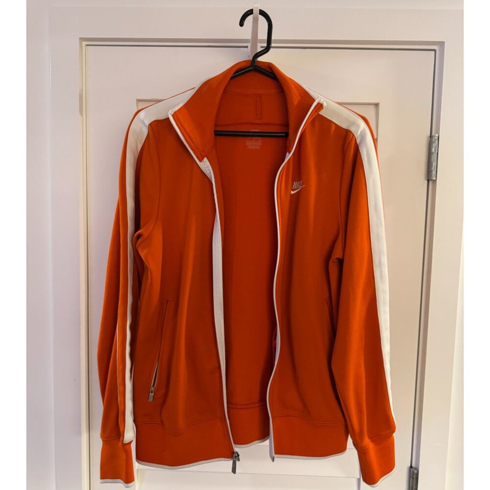 Nike Men's Full-Zip Vector Track Jacket (Orange/White, PolyCotton Blend, Size S)